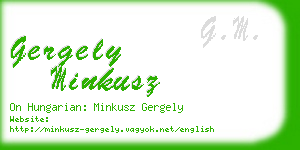 gergely minkusz business card